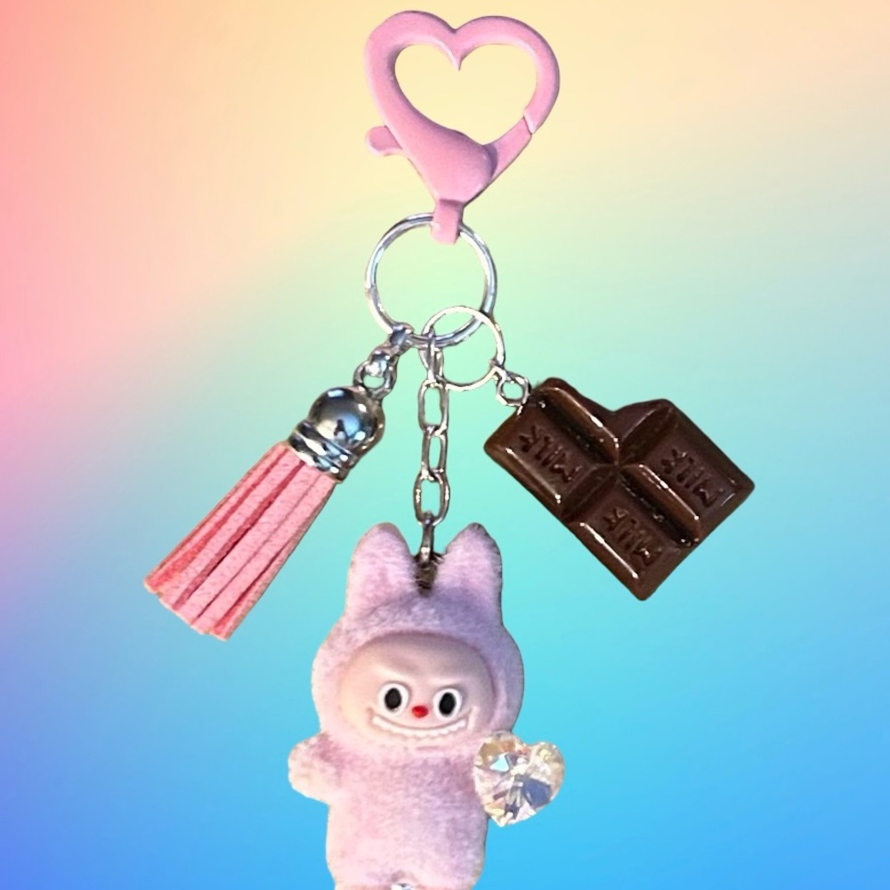 Valentine’s Love Bunny bag charm, key chain, clip-on accessory for love, friends - Picture 9 of 13